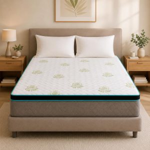 Marbella Aloe Vera Memory Foam Mattress Topper, 7cm Thick Bed Topper with Body Contouring, Pressure Relief, Breathable Comfort, Soft Support & Better Sleep, Super King (200x200)