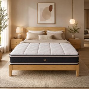 Home Mart Outlet 30 cm Hybrid Reversible Mattress with Gel Cooling Memory Foam, Micro-Support Pocket Springs, Pressure Relief and Motion Isolation, Super King 200 x 200 cm