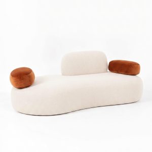Branka Oatmilk Beige 3 Seater Sofa Left Facing