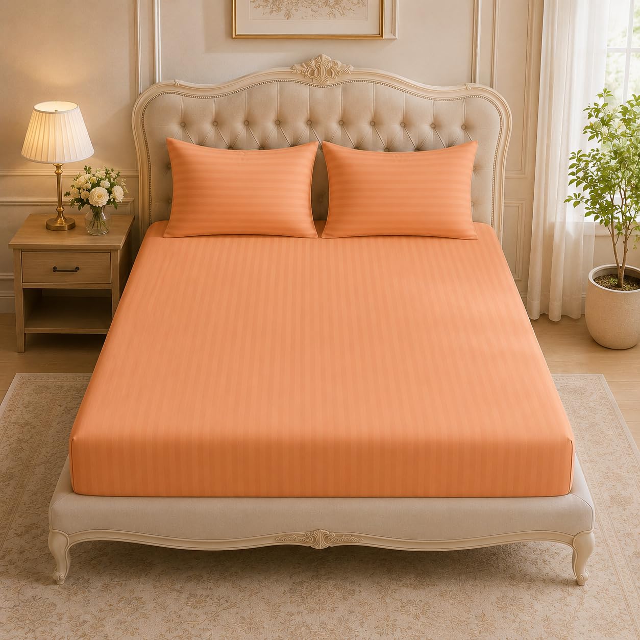Microfiber Fitted Sheet Set, Double 120 x 200 cm, Soft Brushed Polyester Bed Sheet with Elasticated Fit, Breathable Easy Care Bedding, Smooth Comfortable Bottom Sheet for Home & Guest Room