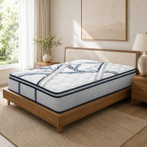 Home Mart Outlet Valancia 30cm Pillow Top Pocket Spring Mattress, Super King 200 × 200 cm, Medium-Soft HR Foam, Motion Isolation, Breathable Quilted Fabric for Home & Hotel