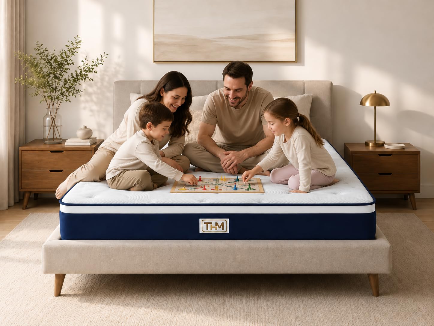 Marbella 25 cm Hybrid Pocket Spring Mattress with Gel Memory Foam, Medium-Firm, Motion Isolation, Breathable Cover, Queen XL 160 x 200 cm