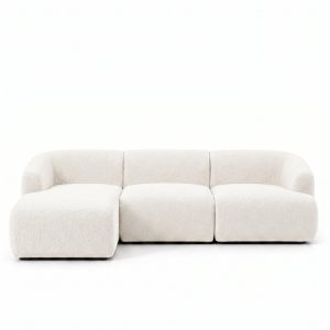 Sorena Off White Boucle 3 Seater Chaise Sofa Right Facing