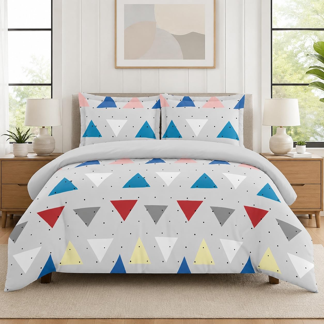 Home Mart Outlet Mix and Match 4-Piece Hotel Quality Bedding Set, Ultra-Soft 250 GSM Microfiber Duvet Cover, Fitted Sheet, 2 Pillowcases, Zipper (Light Grey, Single 150x220cm, 150x220cm)