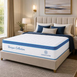 Home Mart Outlet Cooler System 29 cm Pocket Spring Mattress, Cooling Fabric, Motion Isolation, Breathable Quilted Top, Pressure Relief & Firm Support, Twin XL 200 × 100 cm
