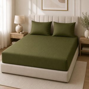 Microfiber Fitted Sheet Set, King 180 x 200 cm, Soft Brushed Polyester Bed Sheet with Elasticated Fit, Breathable Easy Care Bedding, Smooth Comfortable Bottom Sheet for Home & Guest Room