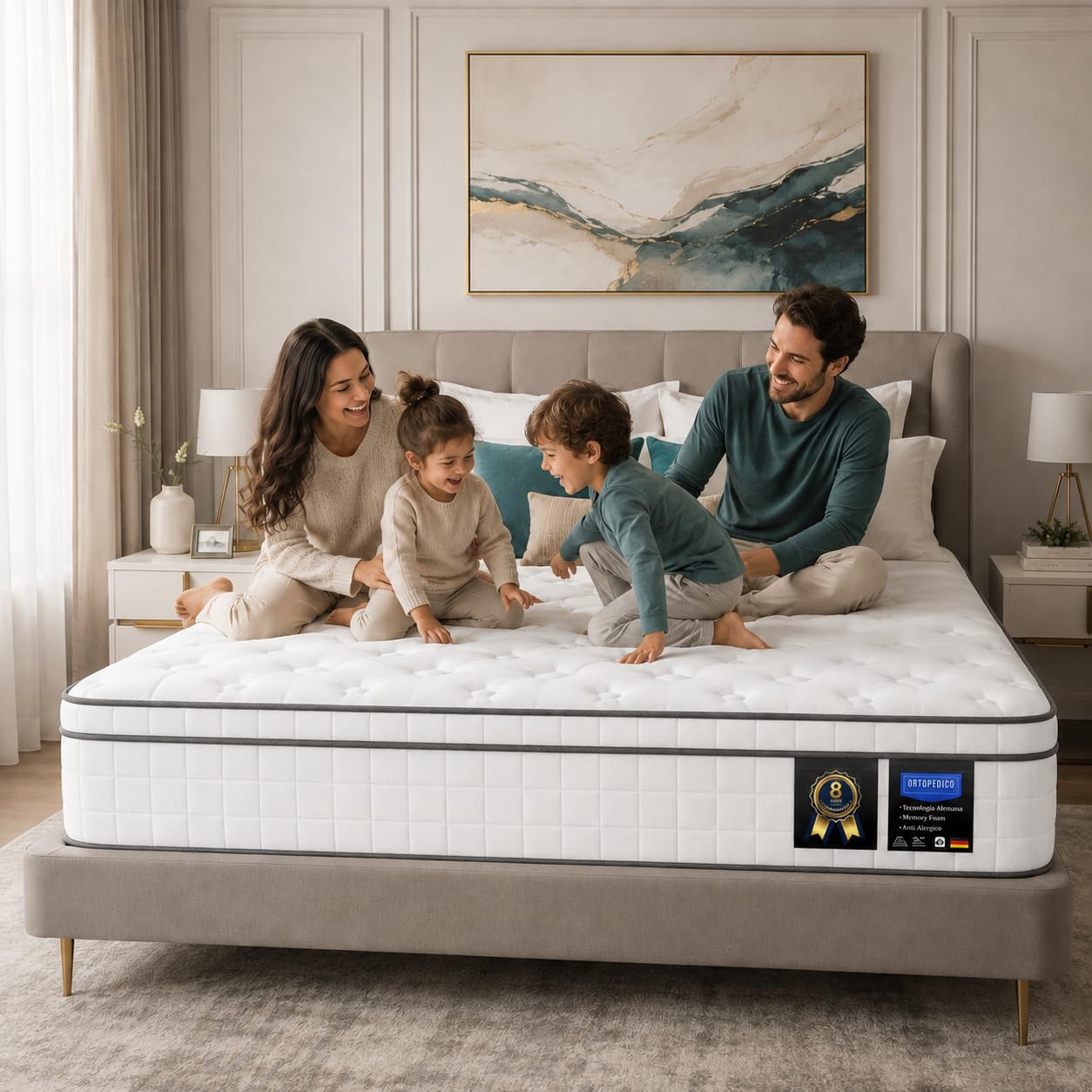Marbella 20 cm Hybrid Pocket Spring Mattress with Gel Memory Foam, Medium-Firm, Motion Isolation, Breathable Cover, Twin XL 100 x 200 cm
