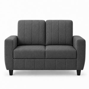 Modern Fabric Sofa Set | Upholstered Seating with Cushioned Comfort | Multiple Seater Configurations and Colours for Living Room and Office (Stone Grey, 2 Seater)