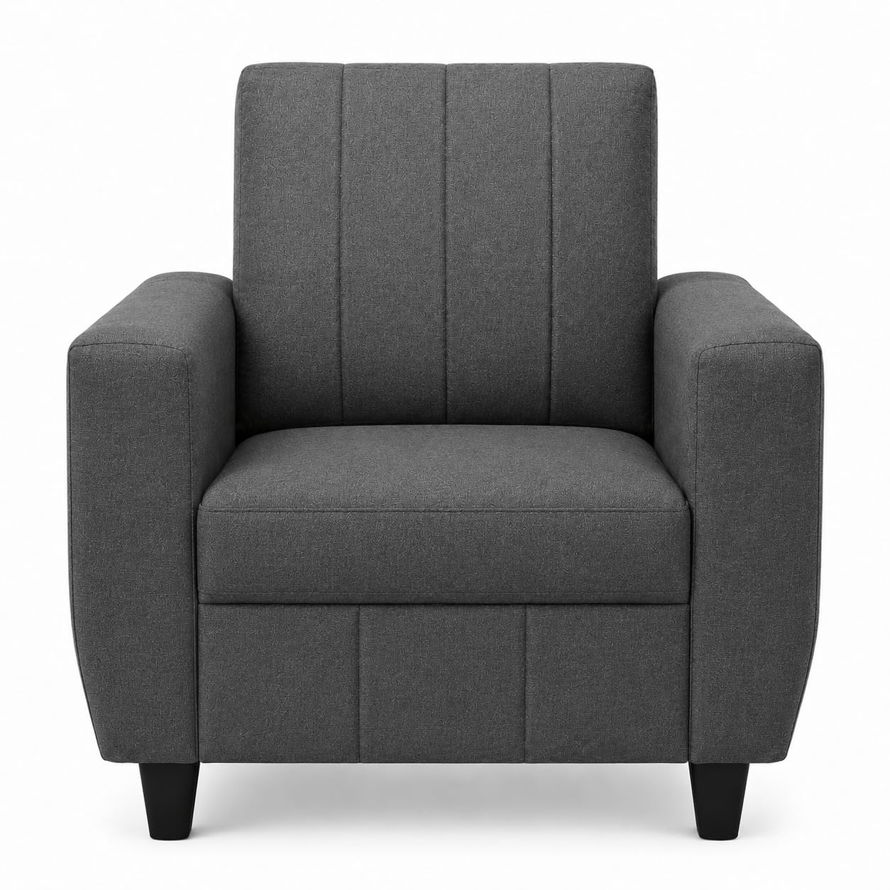 Modern Fabric Sofa Set | Upholstered Seating with Cushioned Comfort | Multiple Seater Configurations and Colours for Living Room and Office (Stone Grey, 1 Seater)