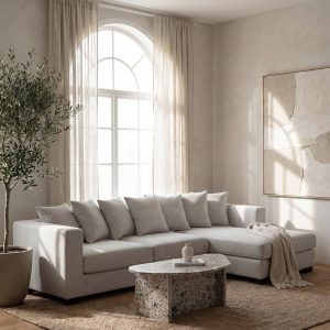 Fiorella Repose Grey 3 Seater L-Shape Sofa Right Facing
