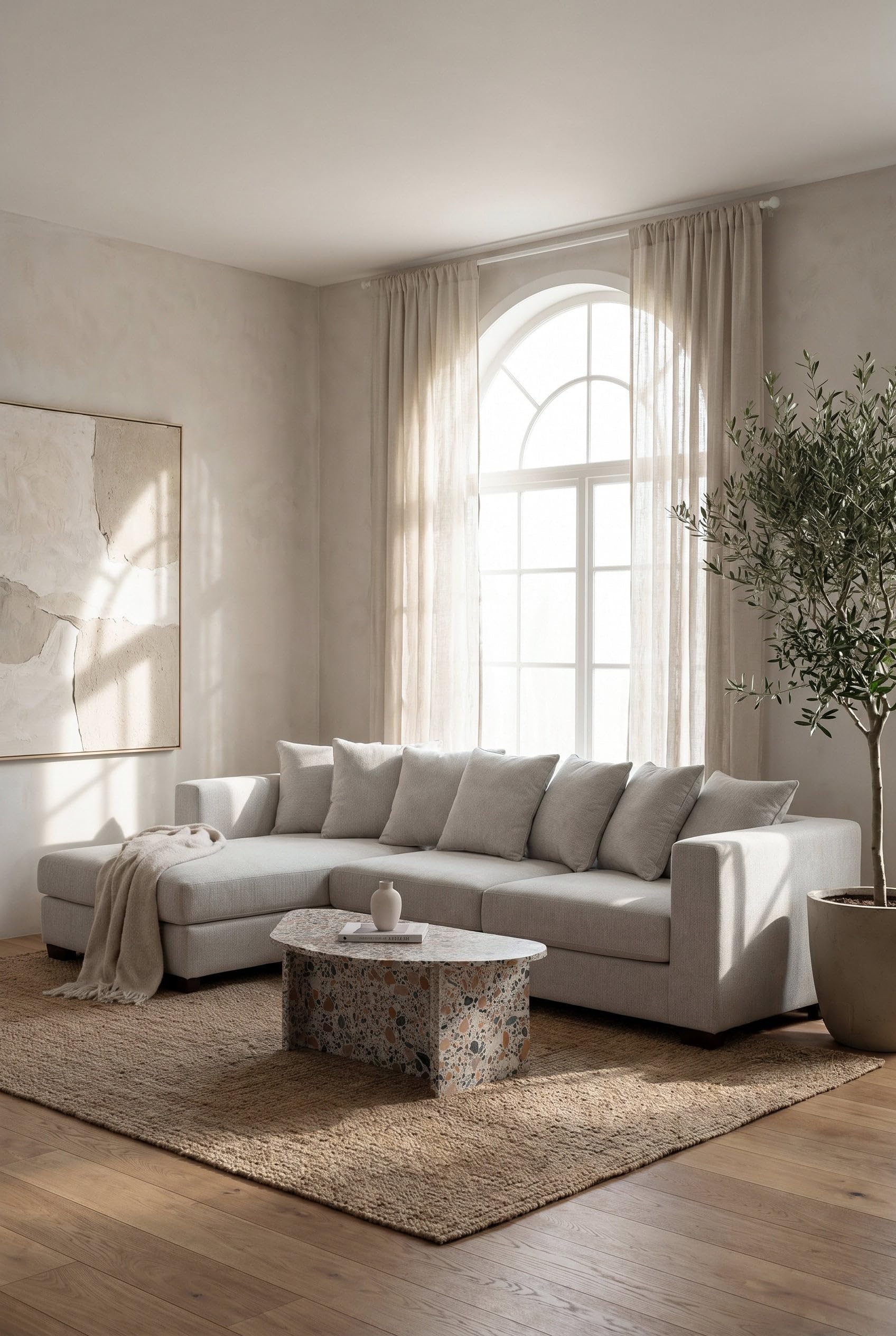 Fiorella Repose Grey 3 Seater L-Shape Sofa Left Facing