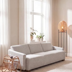 Esmar Beige Textured 3 Seater Sofa