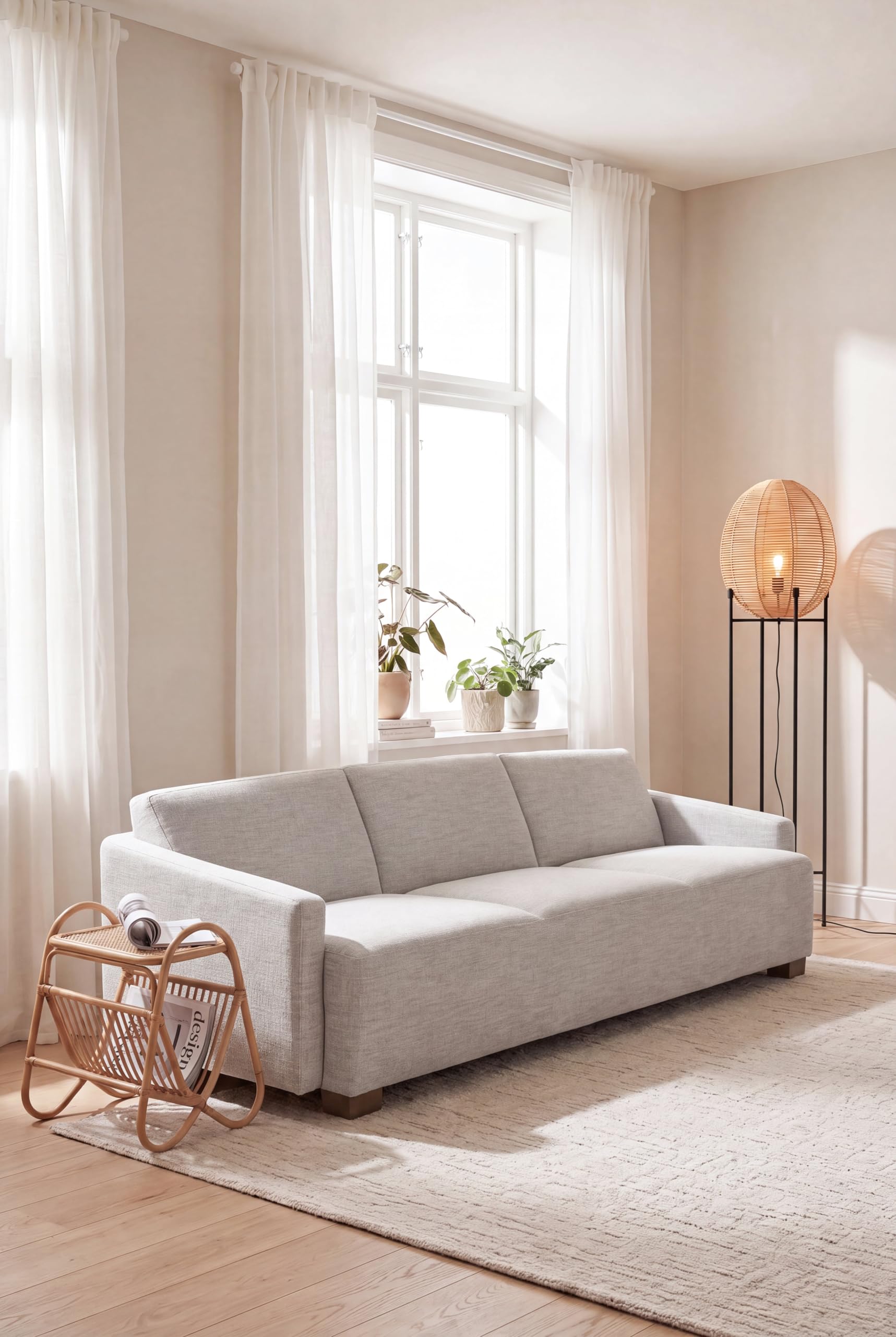 Esmar Beige Textured 3 Seater Sofa