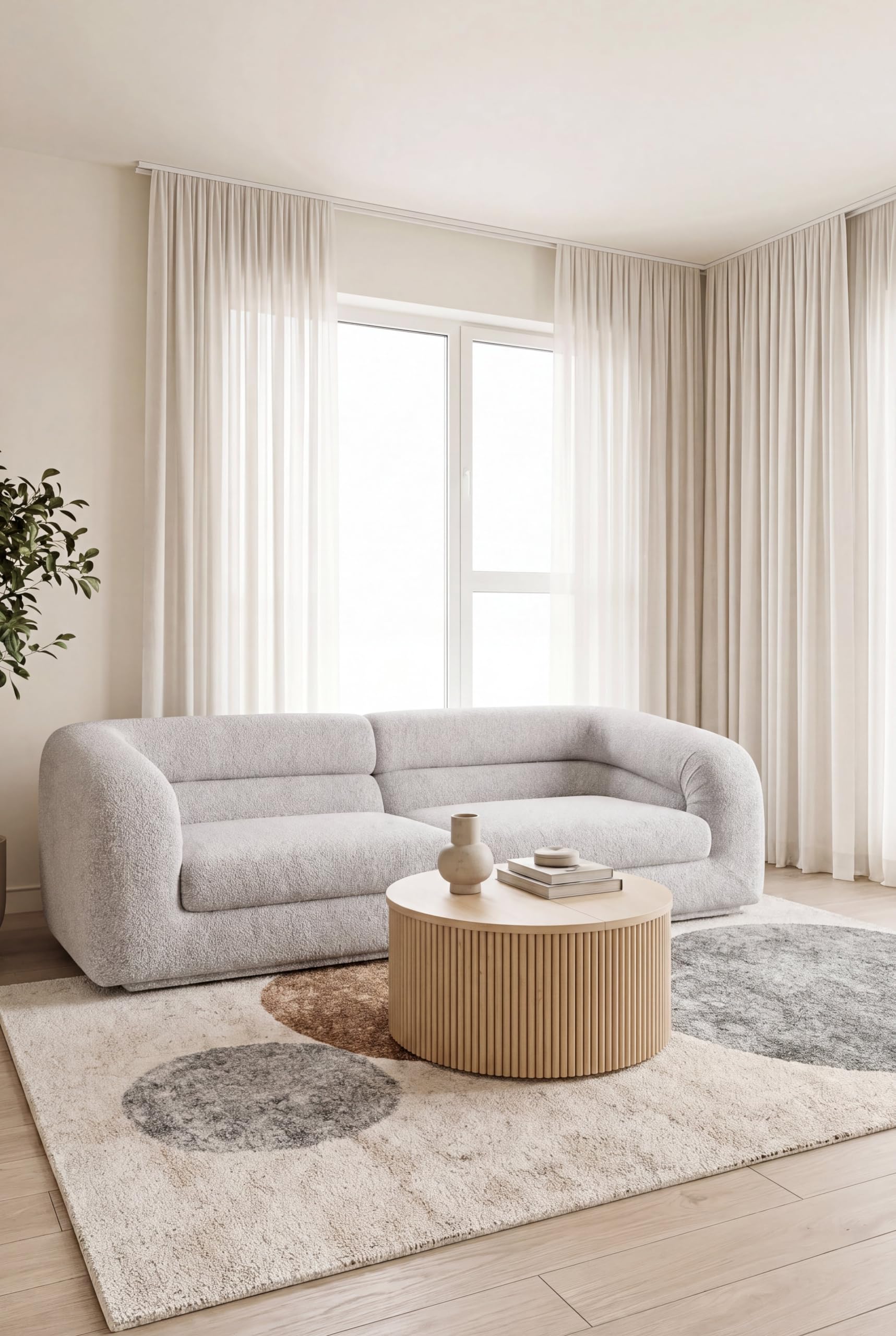 Neravo Ivory Boucle 2 Seater Sofa