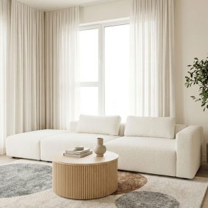 Emersyn Off White Boucle 2 Seater Modular Sofa With Left Facing