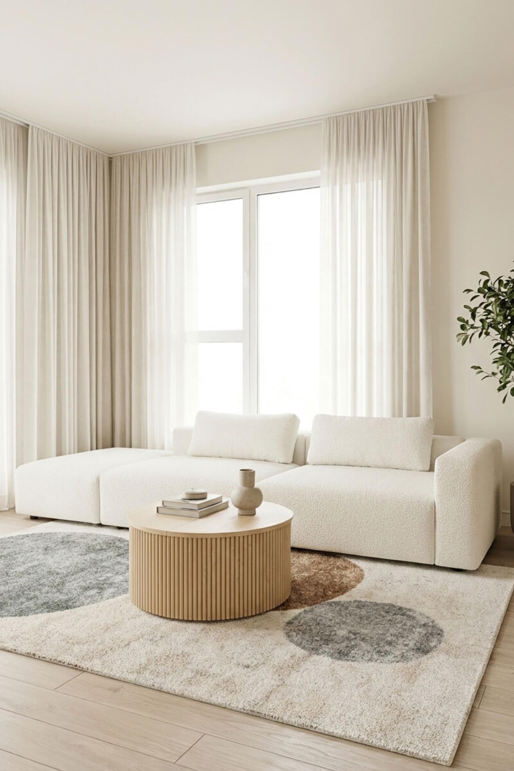 Emersyn Off White Boucle 2 Seater Modular Sofa With Left Facing