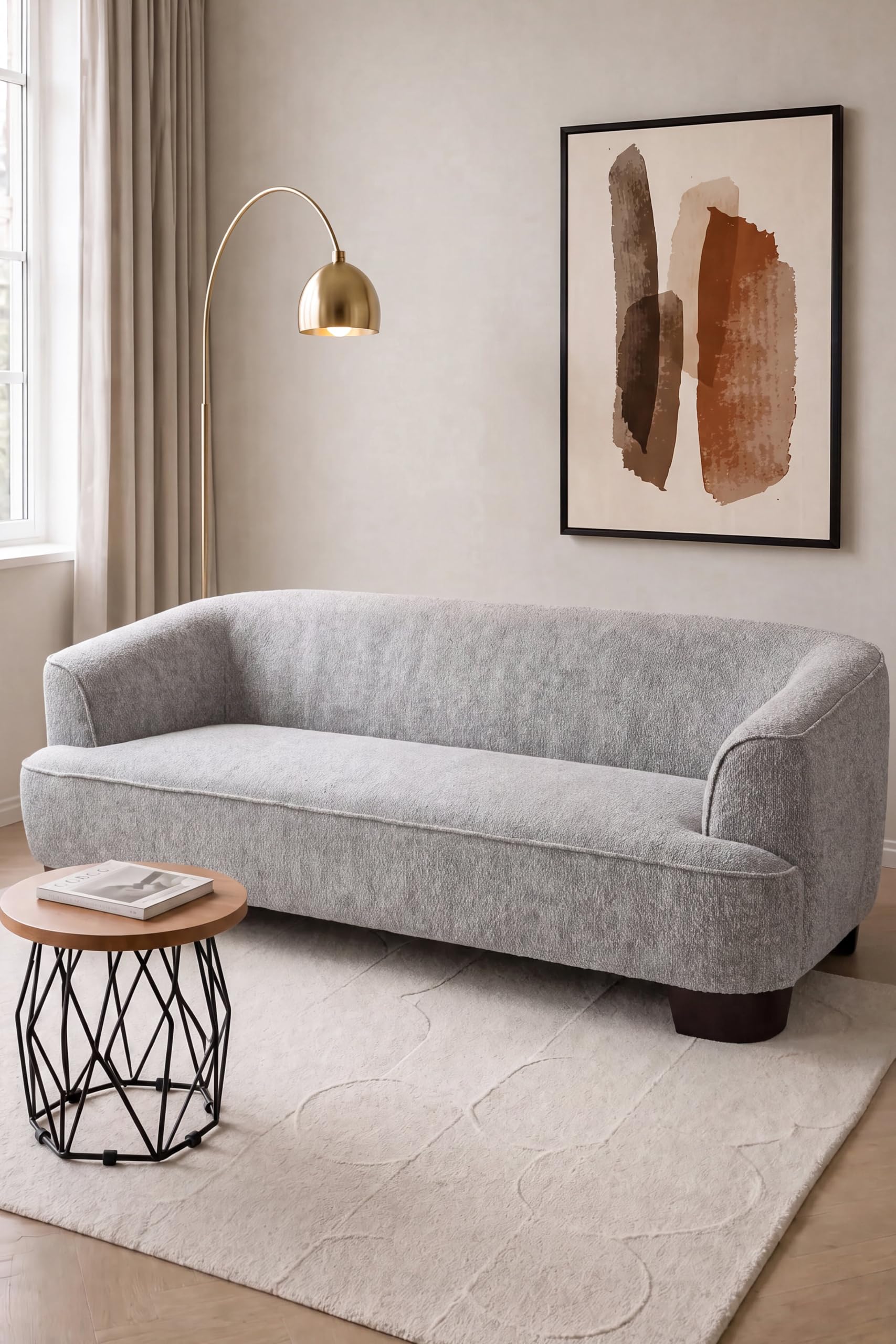 Vespro Grey Textured 3 Seater Sofa