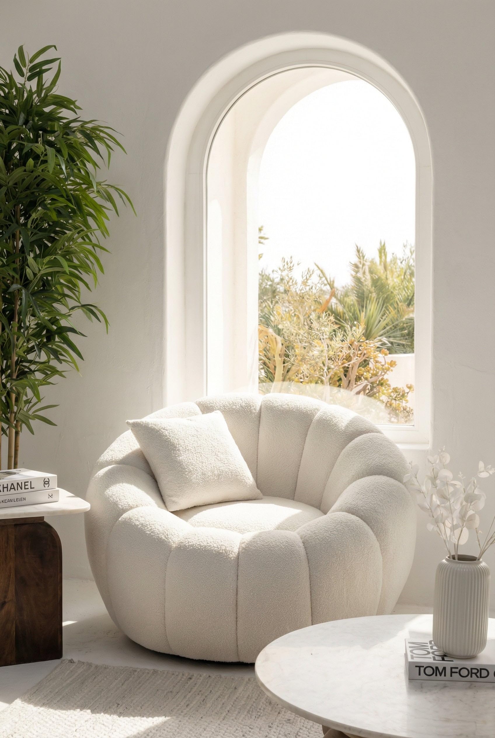 Blossom Off White Boucle Arm Chair