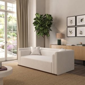 Esmira Off-White Velvet 2 Seater Sofa