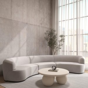 Evoque Repose Grey 2 Seater Curved Sofa